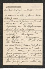 k.k. naturhistorisches Hofmuseum, Intendanzakten 1885-1896 (Hauer), Aktenzahl Z.171-174/1889, Seite 1